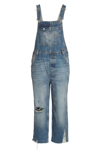 Shop Free People Baggy Boyfriend Overalls In Blue