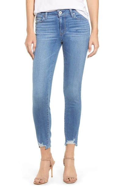 Shop Paige Verdugo Distressed Ankle Skinny Jeans In North Star W/ Eroded Hem