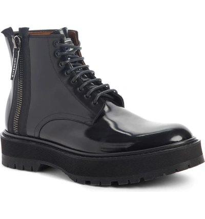 Shop Givenchy Camden Plain Toe Boot In Black