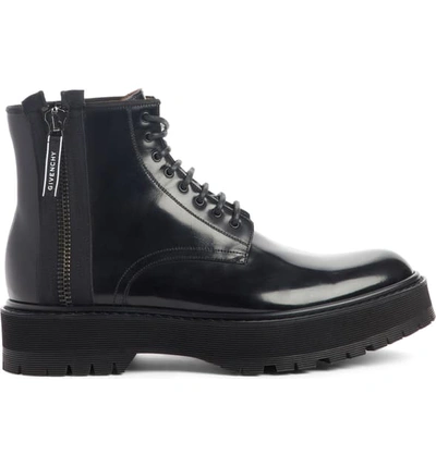 Shop Givenchy Camden Plain Toe Boot In Black