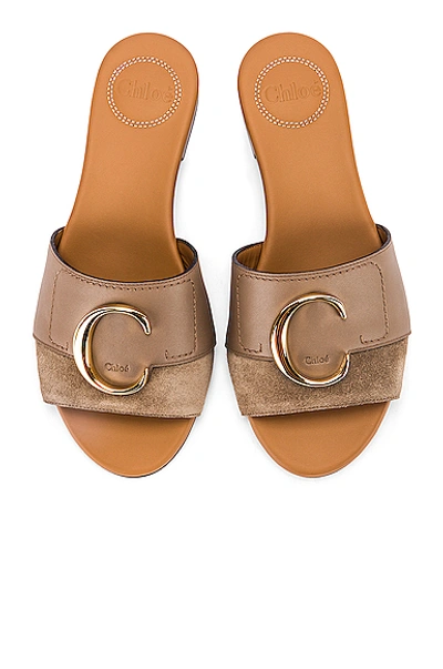 Shop Chloé Flat Sandals In Motty Grey