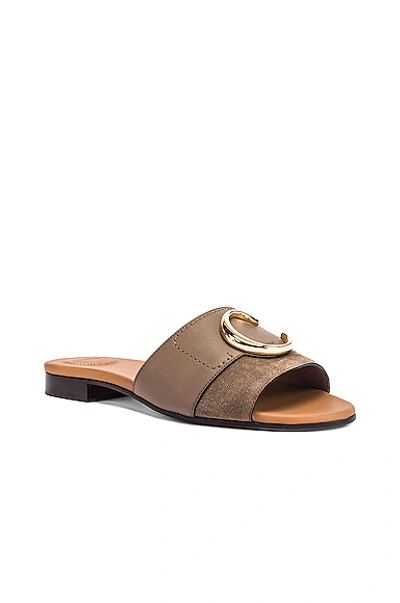 Shop Chloé Flat Sandals In Motty Grey