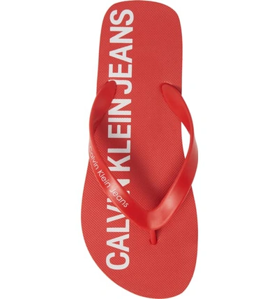 Shop Calvin Klein Jeans Est.1978 Errol Flip Flop In Tomato