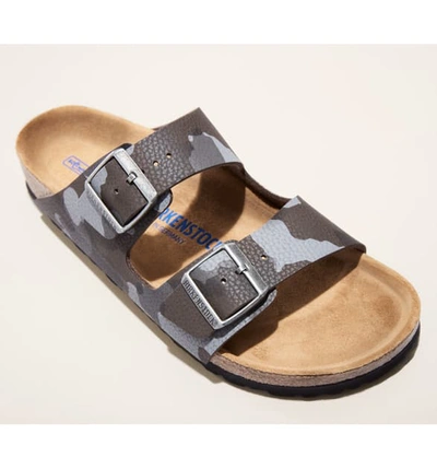 Shop Birkenstock Arizona Soft Slide Sandal In Antique Anthracite