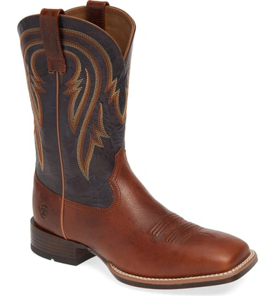 Shop Ariat Plano Cowboy Boot In Gingersnap/ Army Blue