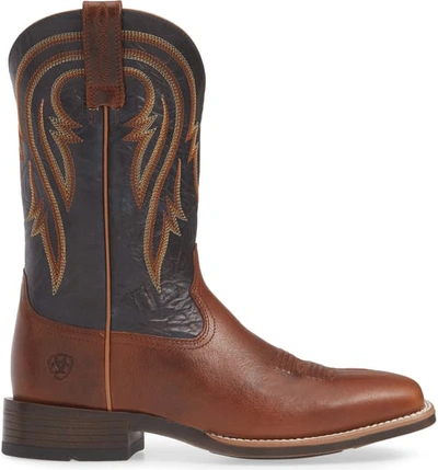 Shop Ariat Plano Cowboy Boot In Gingersnap/ Army Blue
