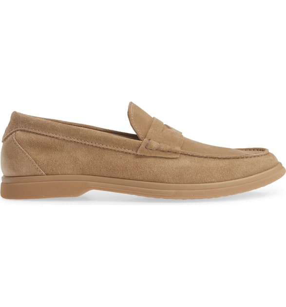 Brunello Cucinelli Suede Penny Loafers In Brown | ModeSens