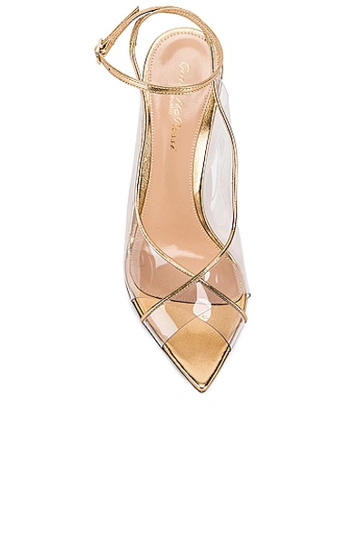 Shop Gianvito Rossi Ankle Strap Heels In Gold & Transparent