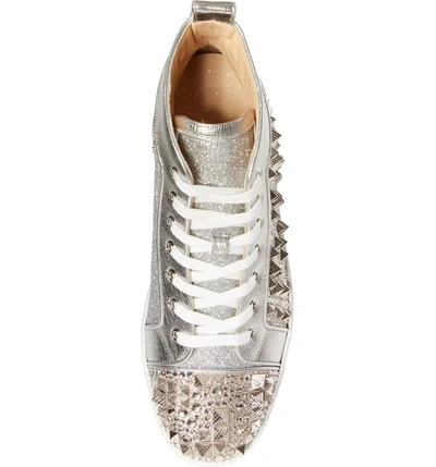 Shop Christian Louboutin Louis Max Embellished High Top Sneaker In Version Multi