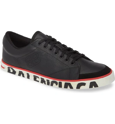 Shop Balenciaga Logo Sole Sneaker In Noir