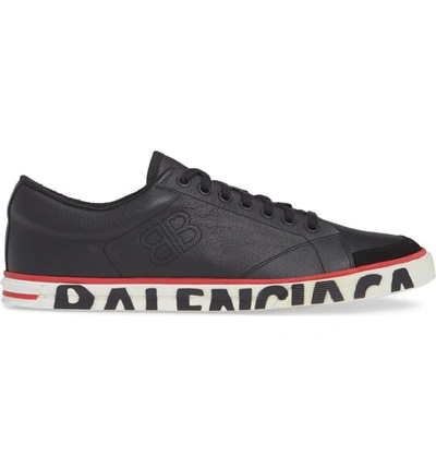 Shop Balenciaga Logo Sole Sneaker In Noir