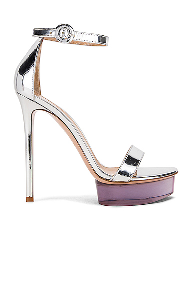 silver platform sandal