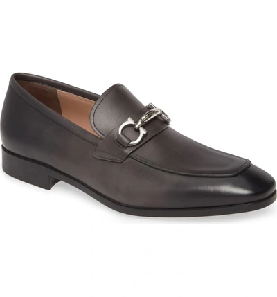 Shop Ferragamo Benford Rounded Bit Loafer In Exclusive Grey