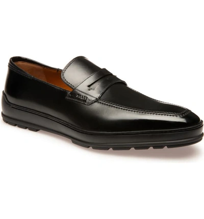 Shop Bally Relon Hybrid Penny Loafer In Black/black