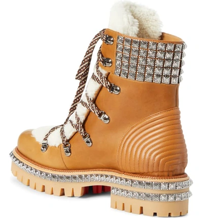 Shop Christian Louboutin Yeti Genuine Shearling Hiking Boot In Terra/ Gun