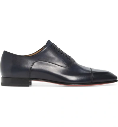 Shop Christian Louboutin Greggo Cap Toe Oxford In Blue/navy