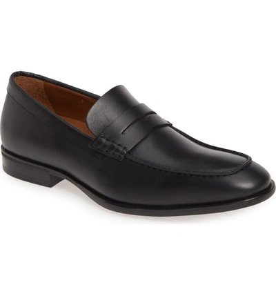 Shop Aquatalia Adamo Penny Loafer In Black Leather