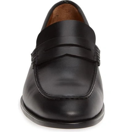 Shop Aquatalia Adamo Penny Loafer In Black Leather