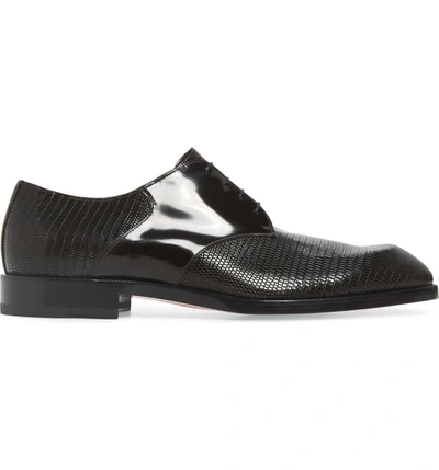 Shop Christian Louboutin A Mon Homme Embossed Plain Toe Derby In Testa Di Moro