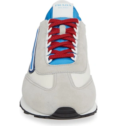 Shop Prada Retro Trainer Sneaker In White/ Blue