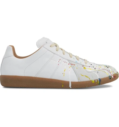 Shop Mm6 Maison Margiela Replica Low Top Sneaker In Off White Paint Splatter