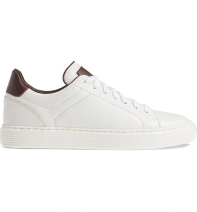 Shop Brunello Cucinelli Airsole Sneaker In White / Burgundy