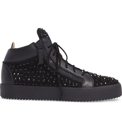 Shop Giuseppe Zanotti Mid-top Sneaker In Black