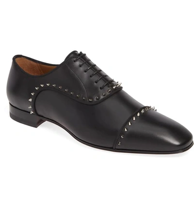 Shop Christian Louboutin Eton Spiked Oxford In Black/silver