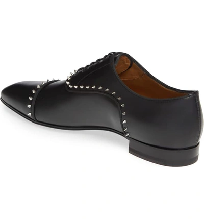 Shop Christian Louboutin Eton Spiked Oxford In Black/silver