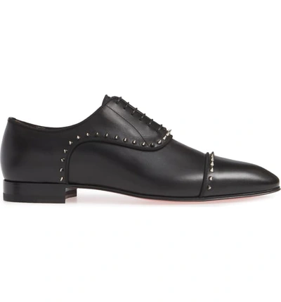 Shop Christian Louboutin Eton Spiked Oxford In Black/silver