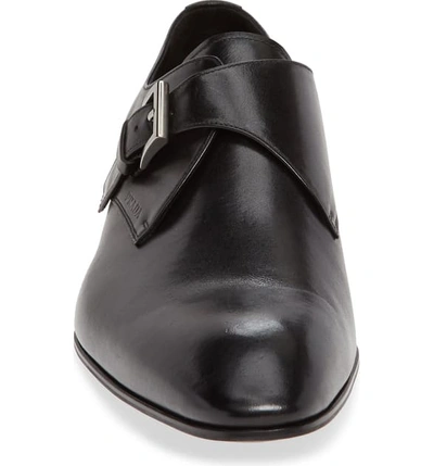 Shop Prada Monk Strap Shoe In Nero
