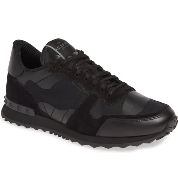 valentino black camouflage sneakers