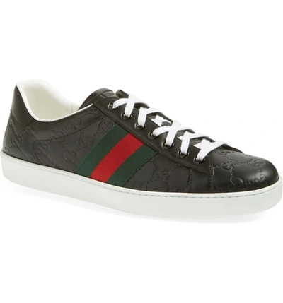 Shop Gucci New Acesneaker In Nero Leather