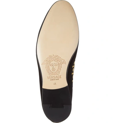 Shop Versace Barocco Venetian Loafer In Nero/ Oro