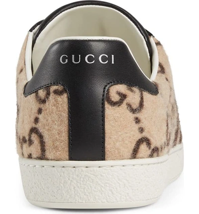 Shop Gucci New Ace Gg Logo Sneaker In Beige/ Ebony/ Cocoa