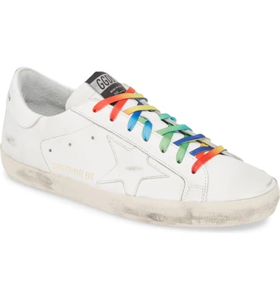 Shop Golden Goose Rainbow Super-star Sneaker In White Rainbow