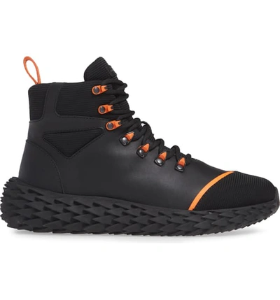 Shop Giuseppe Zanotti Urchin Sneaker In Black/ Orange