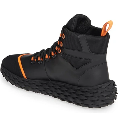 Shop Giuseppe Zanotti Urchin Sneaker In Black/ Orange