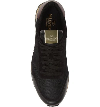 Shop Valentino Nylon Rockrunner Sneaker In Black/ Grey