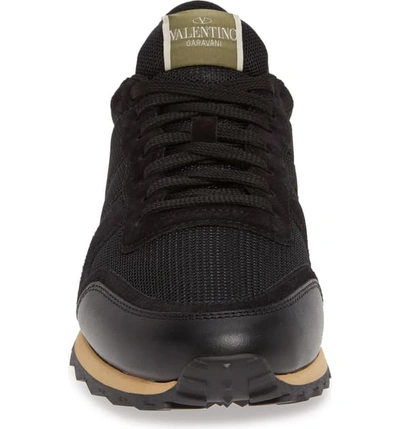 Shop Valentino Nylon Rockrunner Sneaker In Black/ Grey