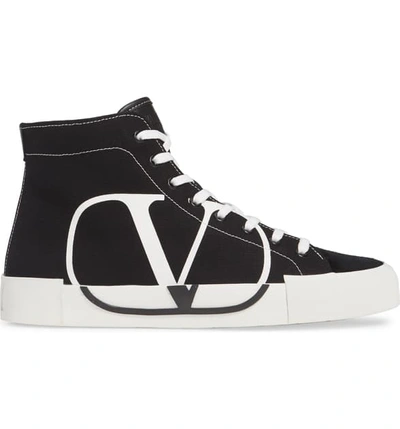 Shop Valentino Go Logo Sneaker In Black/ White