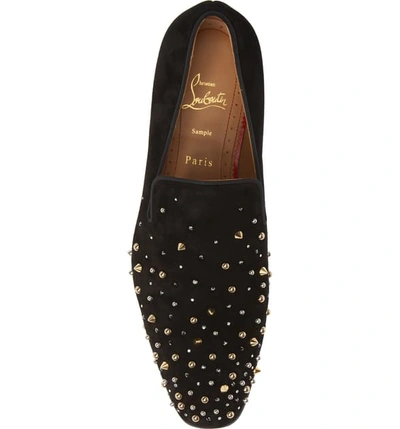 Shop Christian Louboutin Milkylion Studded Venetian Loafer In Black/multi