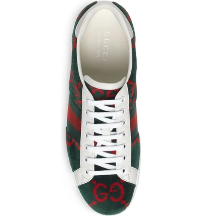 Shop Gucci New Ace Gg Logo Sneaker In Kaki