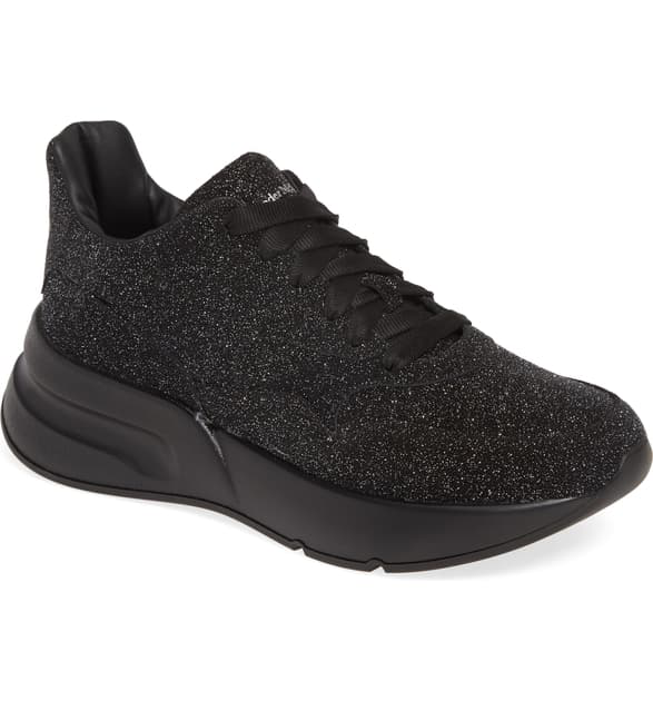 alexander mcqueen trainers black glitter