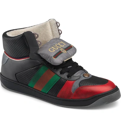 Shop Gucci Screener High Top Sneaker In Red/ Red