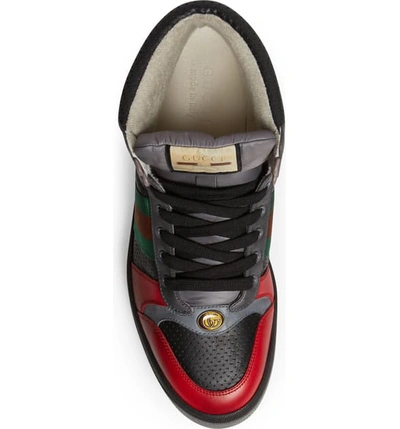Shop Gucci Screener High Top Sneaker In Red/ Red