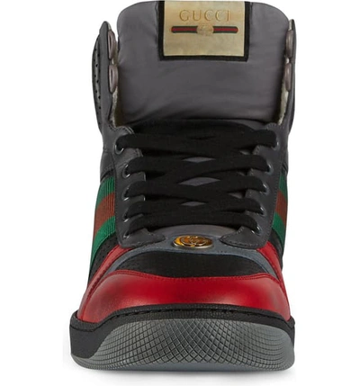 Shop Gucci Screener High Top Sneaker In Red/ Red