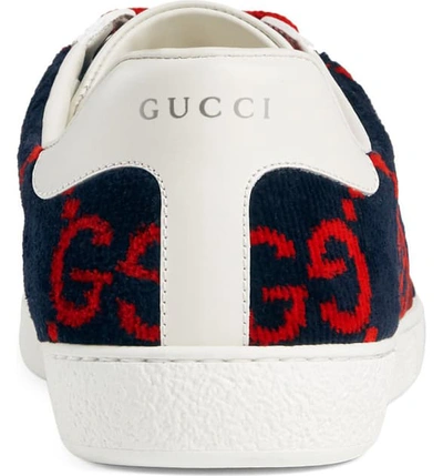 Shop Gucci New Ace Gg Logo Sneaker In Multi Blue
