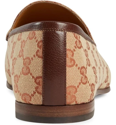 Shop Gucci Jordaan Gg Canvas Loafer In Beige Multi