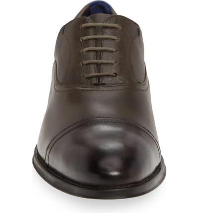Shop Ted Baker Sibits Cap Toe Oxford In Brown Leather